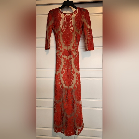 For Love and Lemons San Marcos Midi Dress size XS, Red - Picture 2 of 9